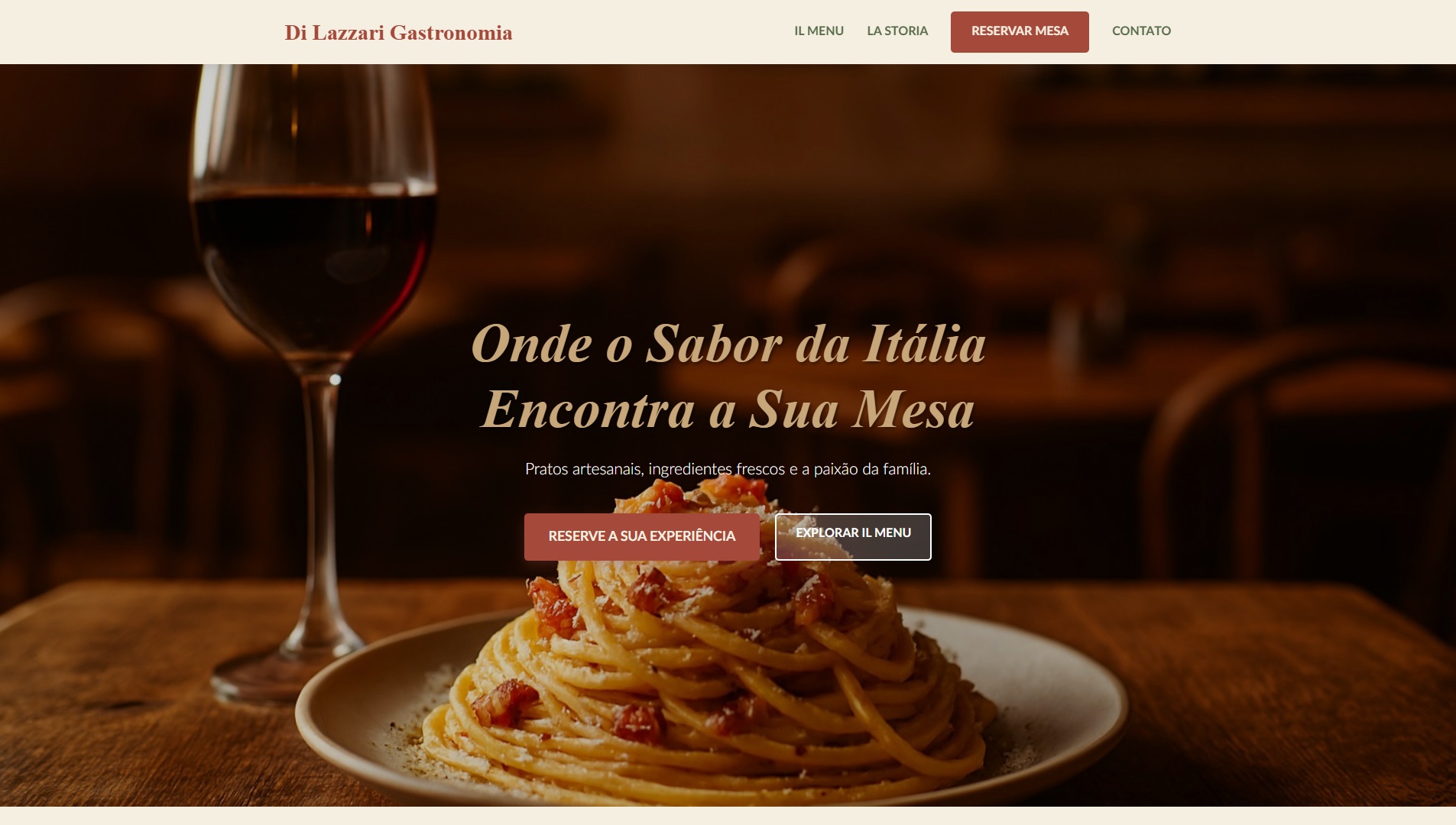 Mockup do Site Di Lazzari Gastronomia