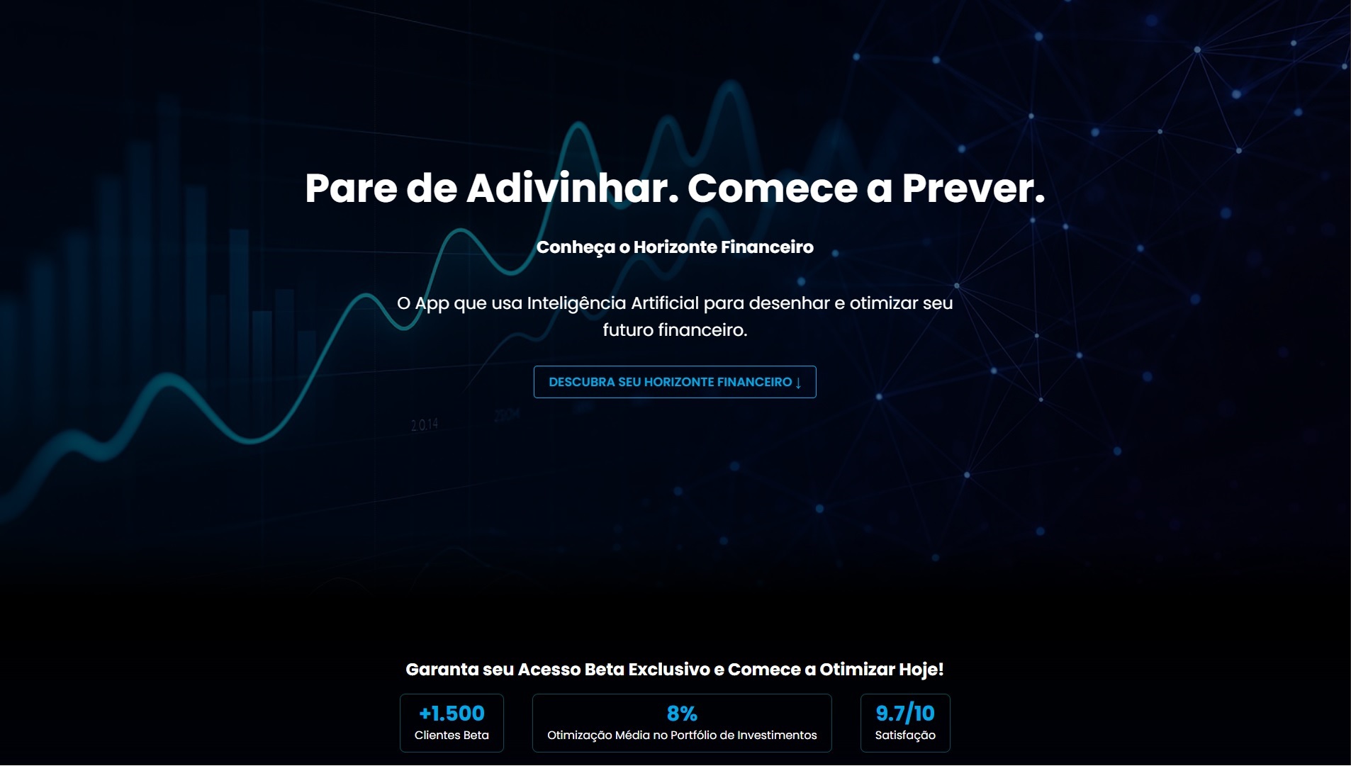 Mockup da Landing Page Horizonte Financeiro